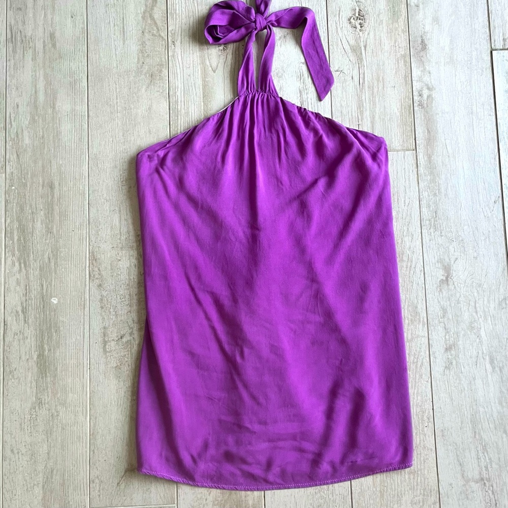 Tobi Halter Relaxed Fit Mini Dress in Orchid Large